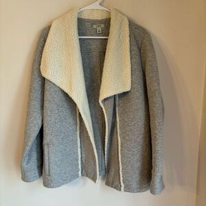 L.L. Bean Women’s Quilted long sleeve Sherpa jacket sweatshirt sweater size M!